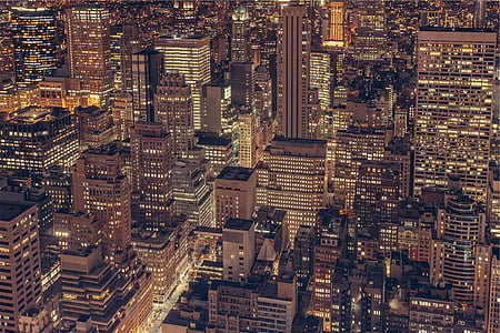 byen, Foto, New york, skyline, NYC, bygninger, arkitektur