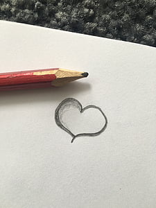 καρδιά, για να σχεδιάσετε, σχέδιο, serducho, μολύβι