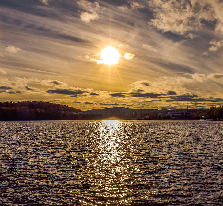 lake, sky, water, nature, landscape, blue, travel