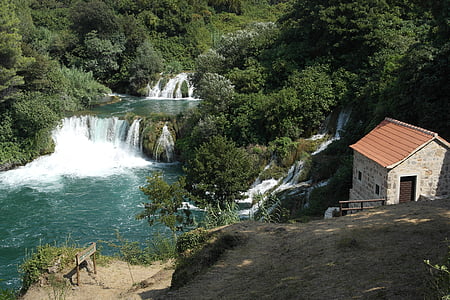 holidays, tour, trip, waterfall, nature, river, forest