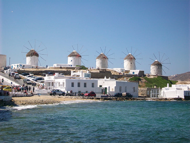 Molins de vent, katakolon, Grècia, Mar, Mykonos, mar Egeu