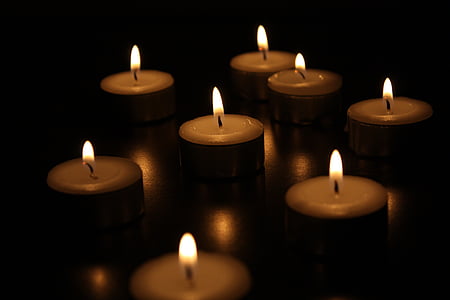 горя, изгаряне, свещ, свещи, свещи, Свещник, тъмно