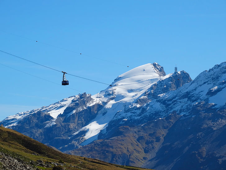 dağ demiryolu, Dağ zirvesi, kar dağlar, Alp, İsviçre, dağlar, doğa