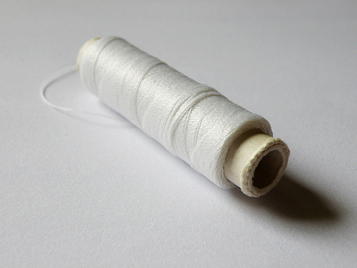 thread, reels, white