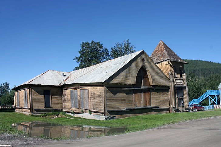Dawson, Dawson city, Yukon, Gebäude, Kirche, verfallene