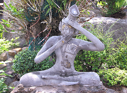 statue rue-si datton, thai traditional medicine, wat pho, thailand