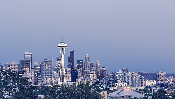 bangunan, Kota, pemandangan kota, Pusat kota, Panorama, Seattle, langit