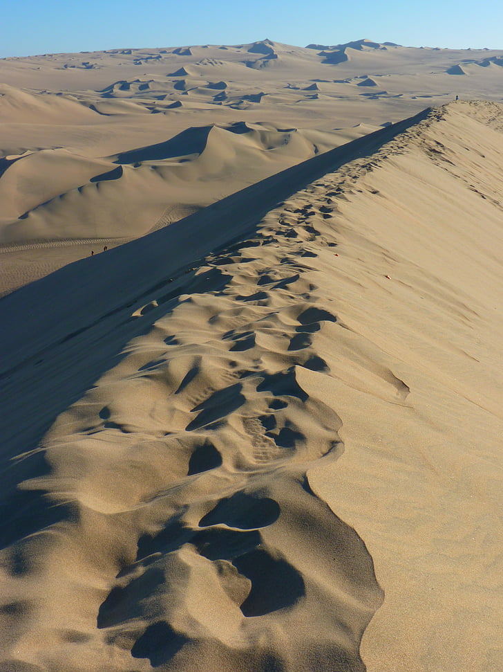 desert de, dunes, cresta de la duna, sec, sorra, sol, calenta
