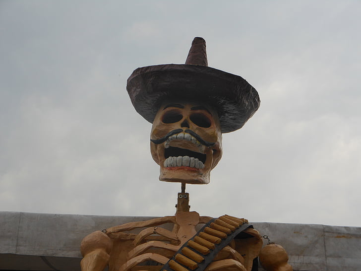 dia dos mortos, México, esqueleto, bigodes