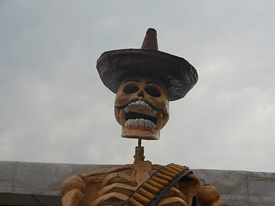den mrtvých, Mexiko, kostra, vousy
