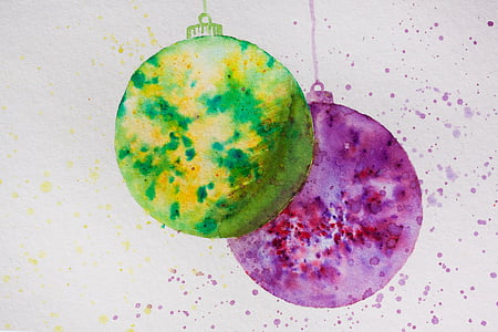 Crăciun, hartă, mingea, ornament de Crăciun, galben, verde, roz