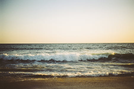 海, 波, 白天, 海滩, 沙子, 海岸, 海洋