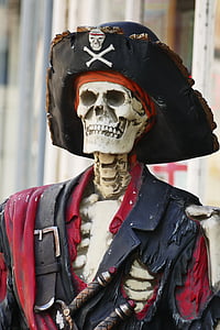 squelette, pirate, crâne, symbole, osseuse, danger, tête