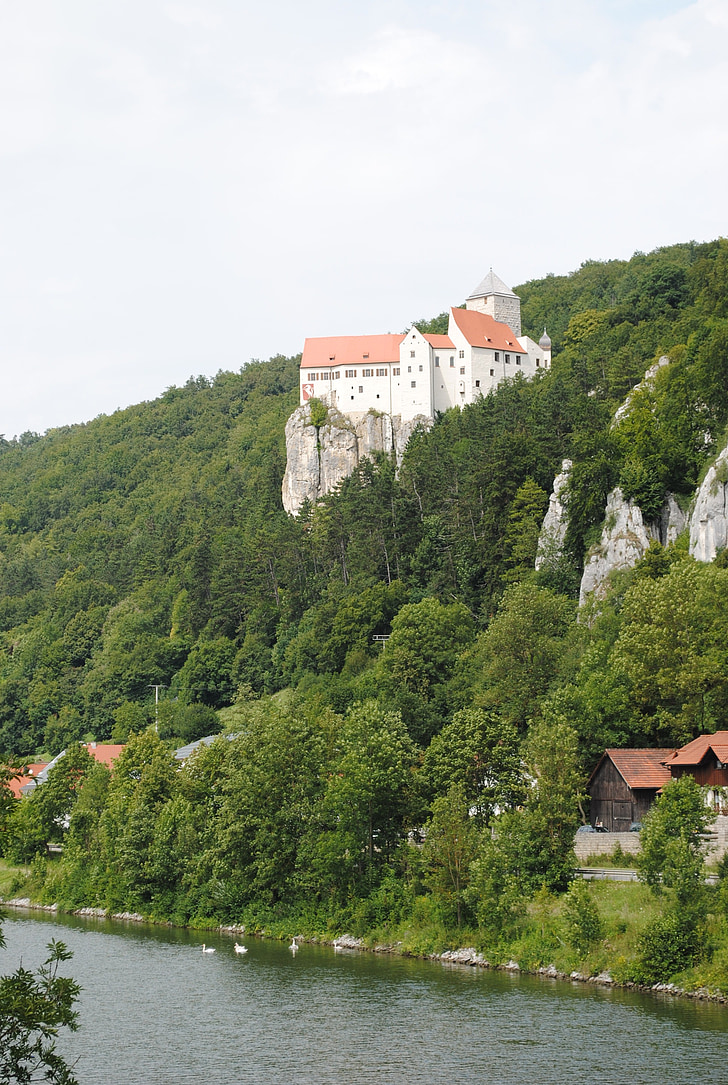 Altmühl dalen, Kelheim, Niederbayern, naturpark, slottet, Castle prünn, Rock