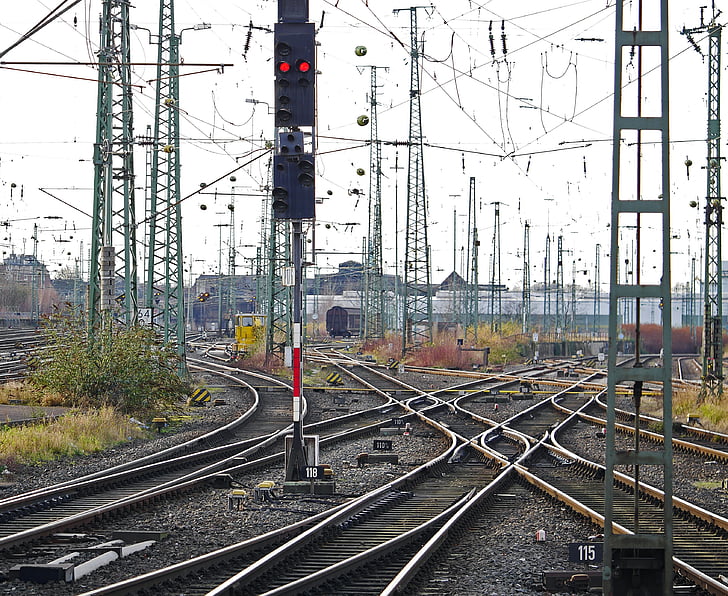 crisscross izsekot, pirms kursa, Dortmunde, centrālajā stacijā, virziena wanne-eickel, šķērsojumi, dubultā šķērsot mīksto