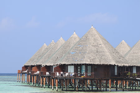Maldives, maison de plain-pied, romantique, été