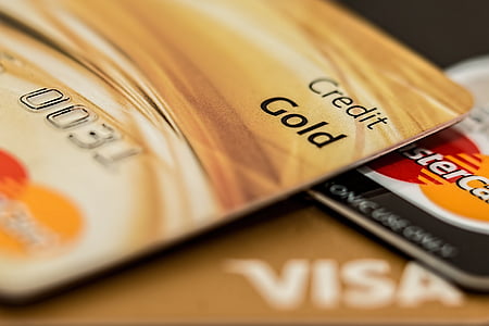 krediitkaardi, Master kaardi, Visa kaardi, krediidi, pöörates, plastikust, raha