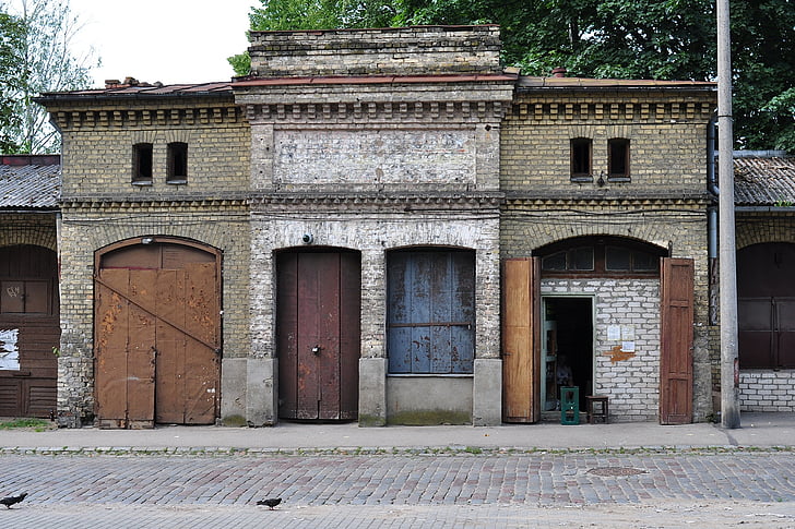 Riga, Gettó, Kelet-Európa, régi épület, zárt ajtók, szabadság, építészet