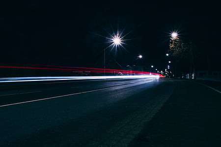 action, asphalt, blur, car, dark, evening, expressway