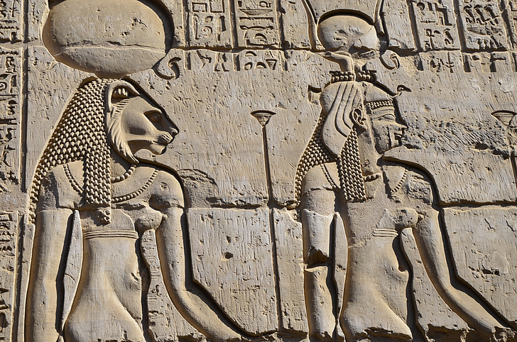 Egypten, låg relief, gravyr, Farao, resor