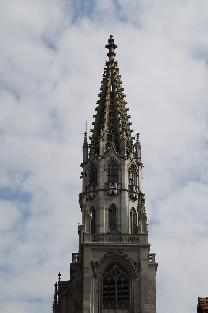 Münster, torony, Münster torony, Constance, Konstanz székesegyház, templom, Sky