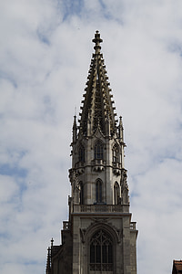 Münster, tornis, Münster tornis, Konstance, Konstanz katedrāle, baznīca, debesis
