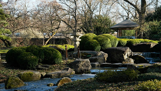 asiatische, Natur, Japanisch, japanischer Garten, Anlage, traditionelle, Harmonie