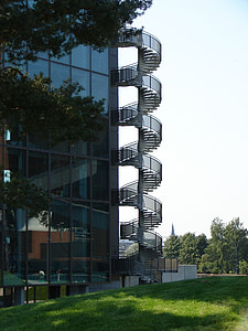 wendelötreppe, Wolfsburg, bil stad, arkitektur, skyskrapa