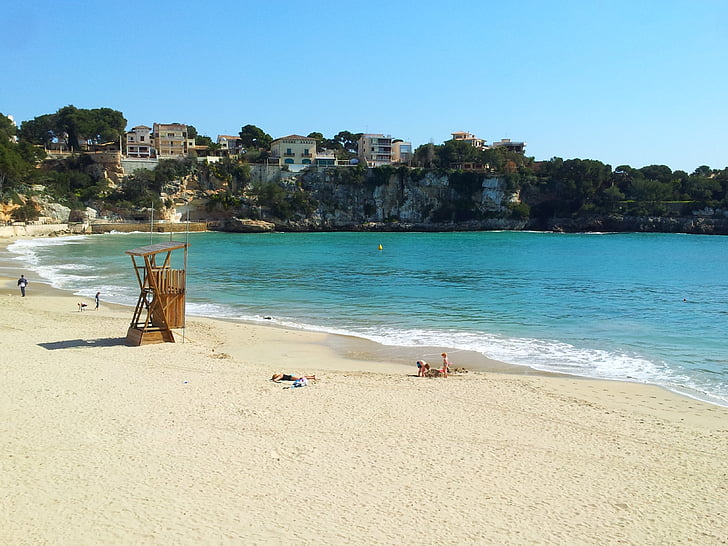 Beach, Porto cristo, Mallorca, nyári, tenger, homok, tengerpart