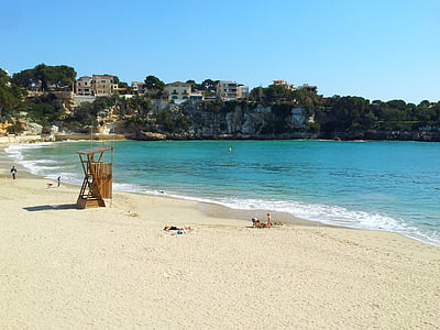 plaj, Porto cristo, Mayorka, Yaz, Deniz, kum, kıyı şeridi
