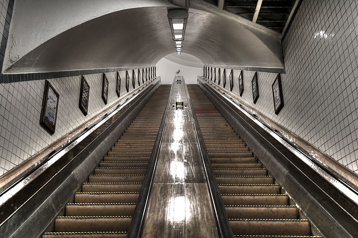 Antuérpia, escada rolante, arquitetura, Underground, tunel