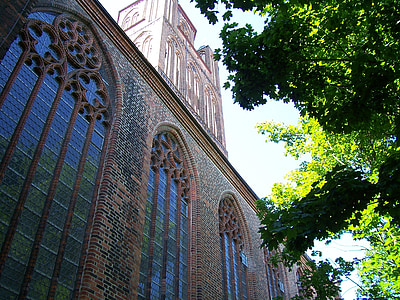 kostol, Tehla gothic, Stralsund, historicky, Gothic, staré mesto, pamiatka