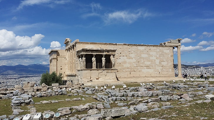 Érechthéion, Athènes, Acropole, Archéologie, vieille ruine, architecture, histoire