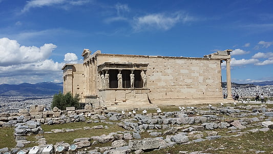 erechtheion, Athén, Akropolisz, régészet, régi tönkre, építészet, történelem