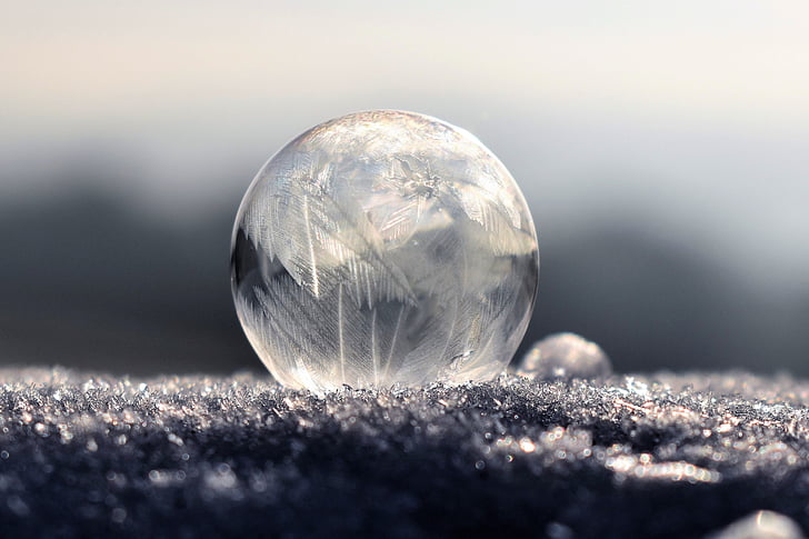 soap bubbles, frozen, frozen bubble, eiskristalle, wintry, cold, ball
