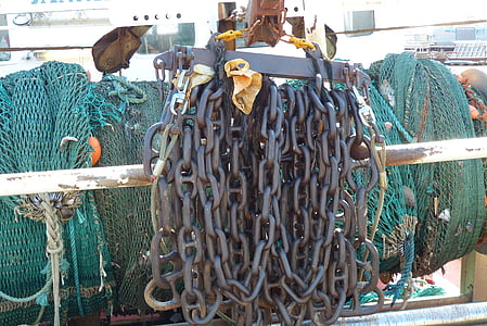 necklace, fishing boat, anchor chain, fisheries, port
