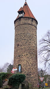 Torre, arquitectura, edifici, agulla, vista des de la part inferior, alta, medieval