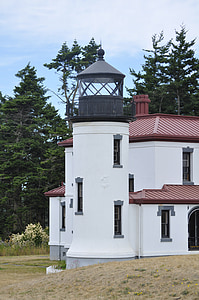 Lighthouse, Whidbey island, landmärke, ön, Washington