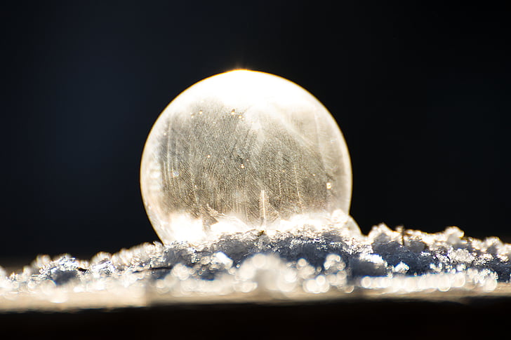 seebimull, jää, külmutatud seifenblase, külmutatud bubble, mull, talvel, külm