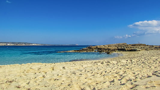 塞浦路斯, 阿依纳帕, makronissos 海滩, 沙子, 海, 度假村, 旅游
