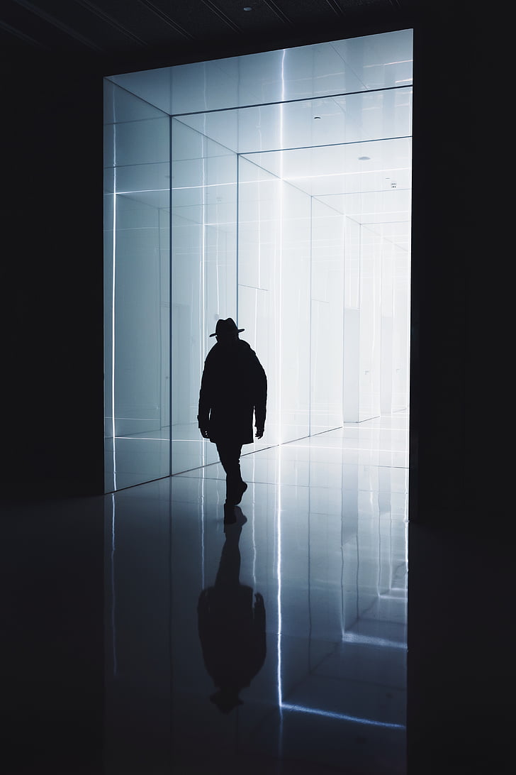 silhouette, person, walking, passage, photo, people, man