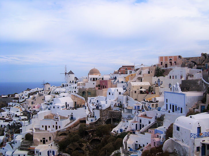 greece, city, island, greek island, cyclades, white, mill