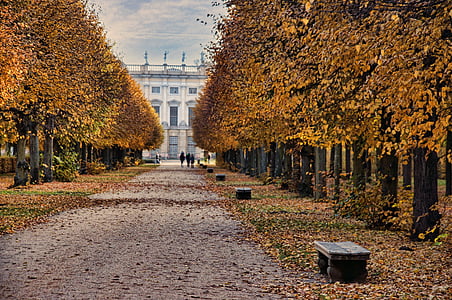 Castillo charlottenburg, Parque del castillo, Berlín, otoño, Schlossgarten, Castillo, Parque