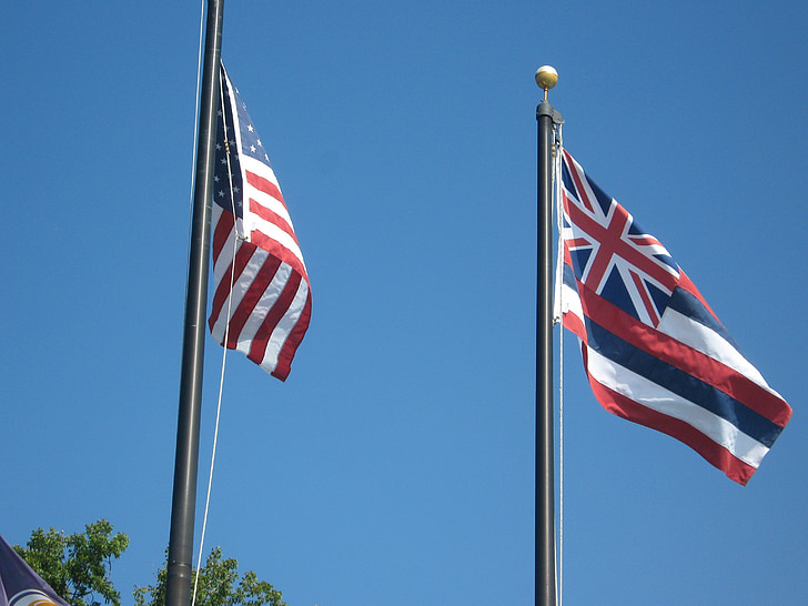 Hawaii, stora iland, Amerika, flagga