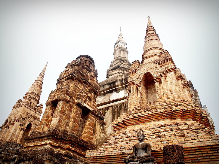 gamle, arkitektur, kunst, Asia, Ayutthaya, Bangkok, vakker
