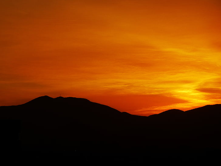 hemel, Santiago, zonsondergang, herfst kleuren, Chili