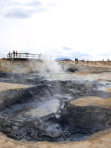 Islandia, pemandangan, Gunung berapi, pemandian air panas
