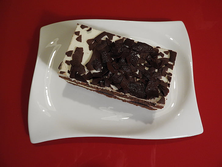 Fekete erdő torta, desszert, csokoládé chips