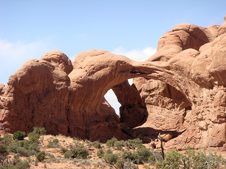 natural bridge, arches national park, national park, united states, america, rock, desert
