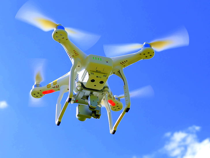 Drone, Quadcopter, quadrocopter, máquina voladora, rotores, avión, hélice